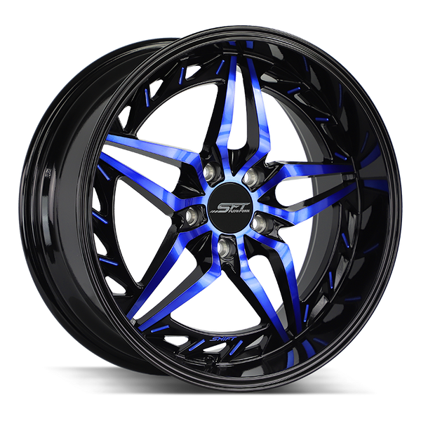 Shift Wheels HF37 Injector Gloss Black Candy Blue Machine - Wheels Outlet