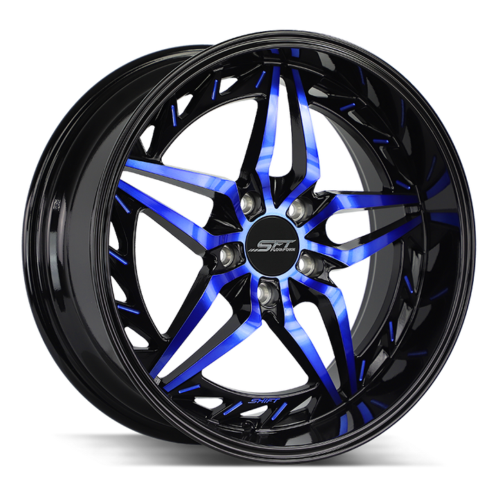 Shift Wheels HF37 Injector Gloss Black Candy Blue Machine - Wheels Outlet