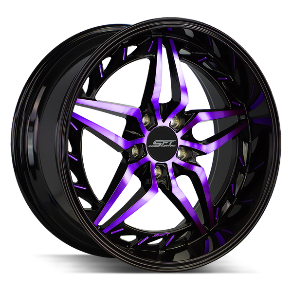 Shift Wheels HF37 Injector Gloss Black Candy Purple Machined - Wheels Outlet