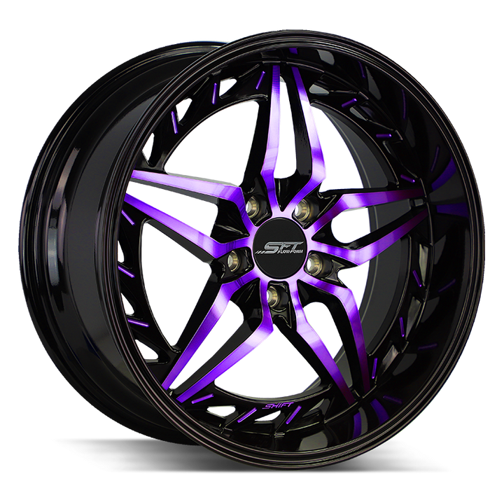 Shift Wheels HF37 Injector Gloss Black Candy Purple Machined - Wheels Outlet