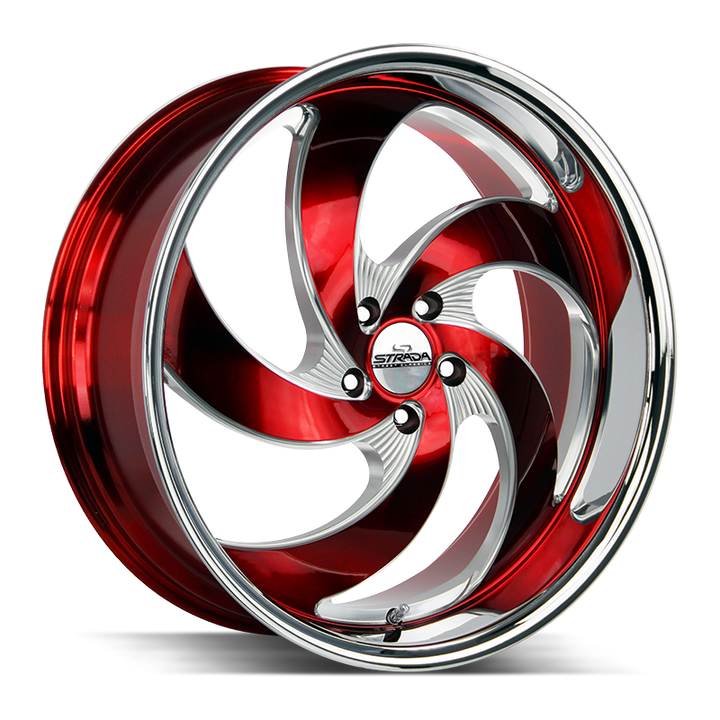 Strada Classics Wheels C05 Retro 5 Candy Red Milled SS Lip - Wheels Outlet
