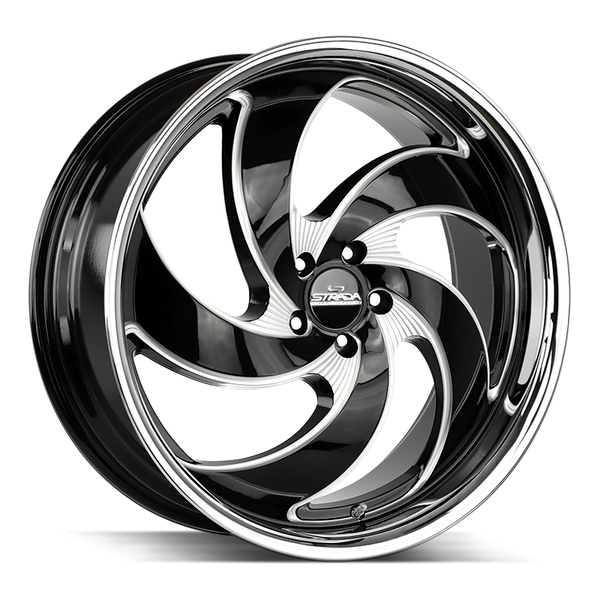 Strada Classics Wheels C05 Retro 5 Gloss Black Milled SS Lip - Wheels Outlet