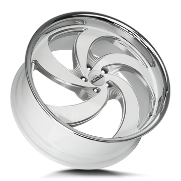 Strada Classics Wheels C05 Retro 5 Gloss White Milled SS Lip - Wheels Outlet
