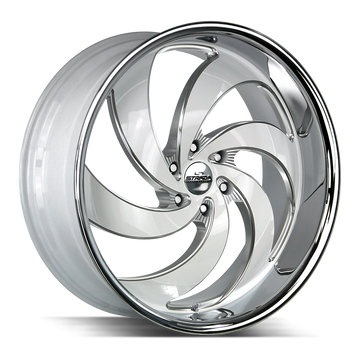 Strada Classics Wheels C06 Retro 6 Gloss White Milled SS Lip - Wheels Outlet