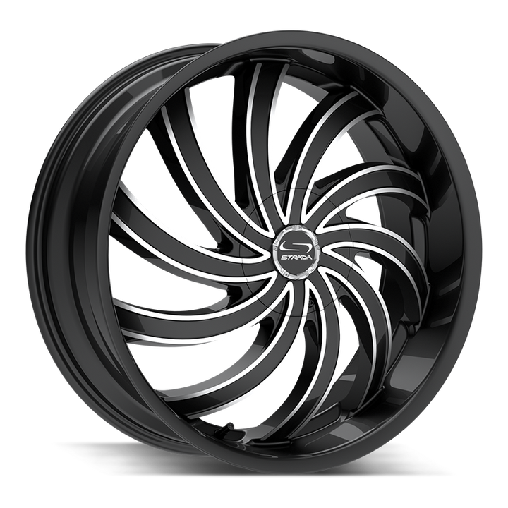 Strada Wheels G04 Flame Gloss Black Milled - Wheels Outlet