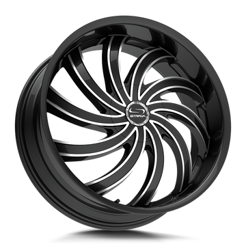 Strada Wheels G04 Flame Gloss Black Milled - Wheels Outlet