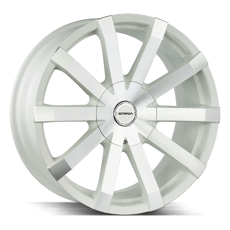 Strada Wheels S50 Gabbia White Machined - Wheels Outlet