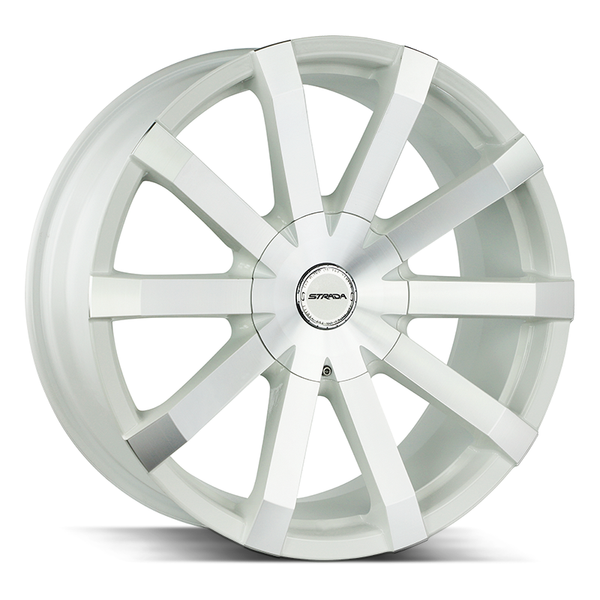 Strada Wheels S50 Gabbia White Machined - Wheels Outlet