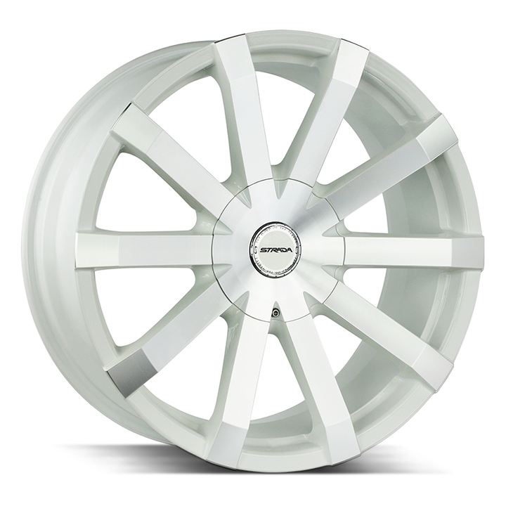 Strada Wheels S50 Gabbia White Machined - Wheels Outlet