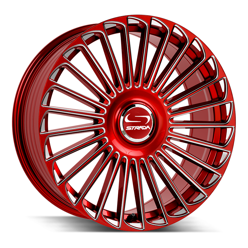 Strada Wheels SF68 Martello Candy Red Milled - Wheels Outlet