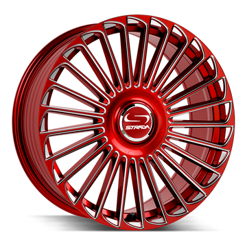 Strada Wheels SF68 Martello Candy Red Milled - Wheels Outlet