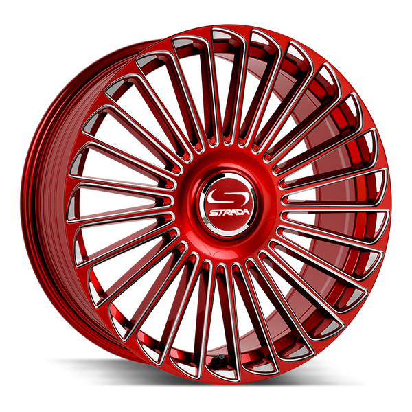 Strada Wheels SF68 Martello Candy Red Milled - Wheels Outlet