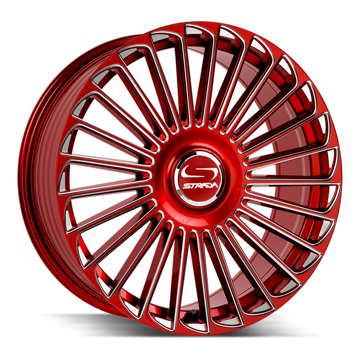 Strada Wheels SF68 Martello Candy Red Milled - Wheels Outlet