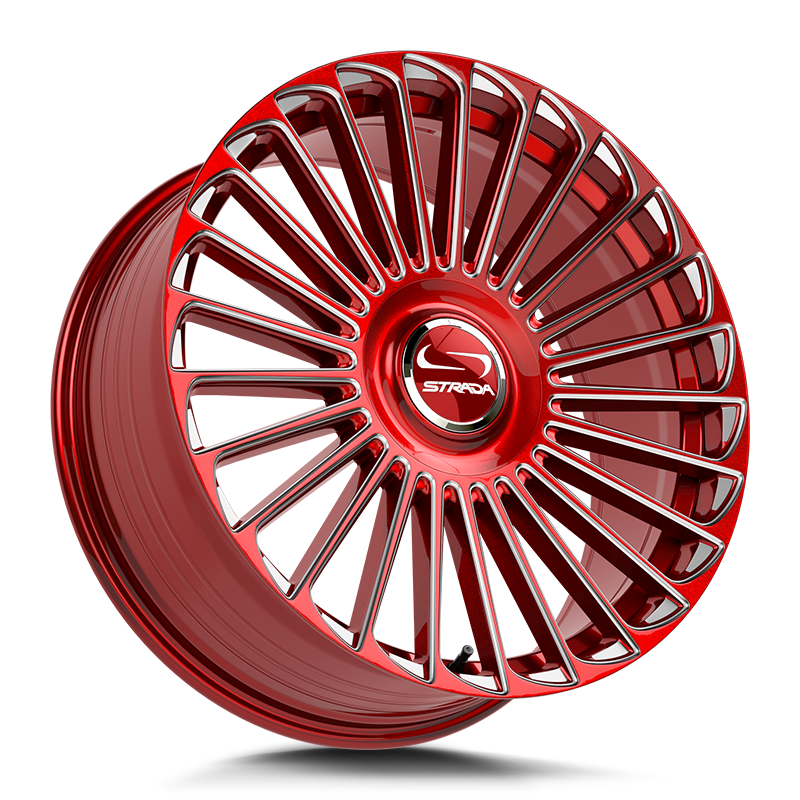 Strada Wheels SF68 Martello Candy Red Milled - Wheels Outlet