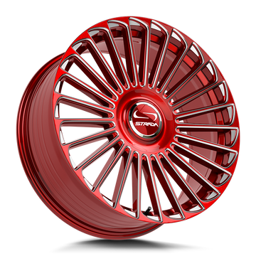 Strada Wheels SF68 Martello Candy Red Milled - Wheels Outlet