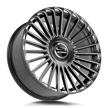 Strada Wheels SF68 Martello Gloss Black Milled - Wheels Outlet