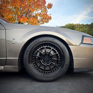 Whistler SK11 Satin Black Face Gloss Black Lip wheels on a car