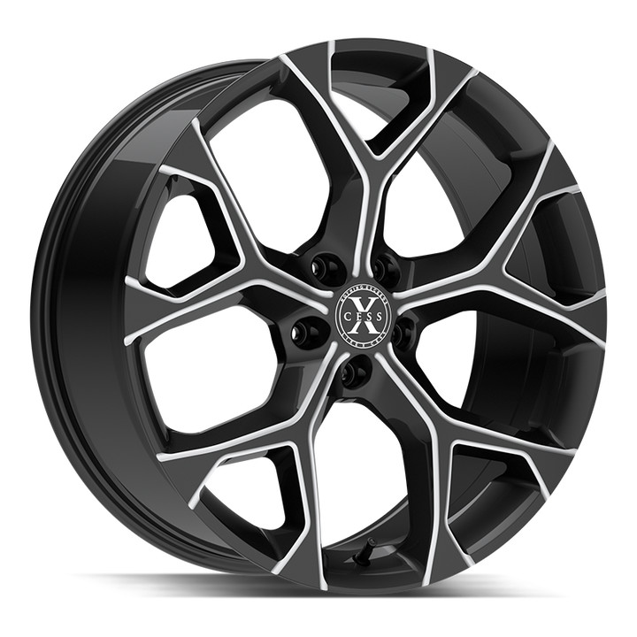 Xcess Wheels X05 5 Flake Gloss Black Milled - Wheels Outlet