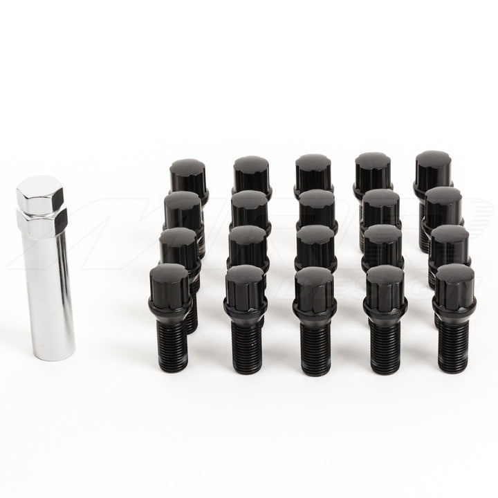 Spline Lug Bolts Black M12x1.5 w/ Key - aspire MOTORING