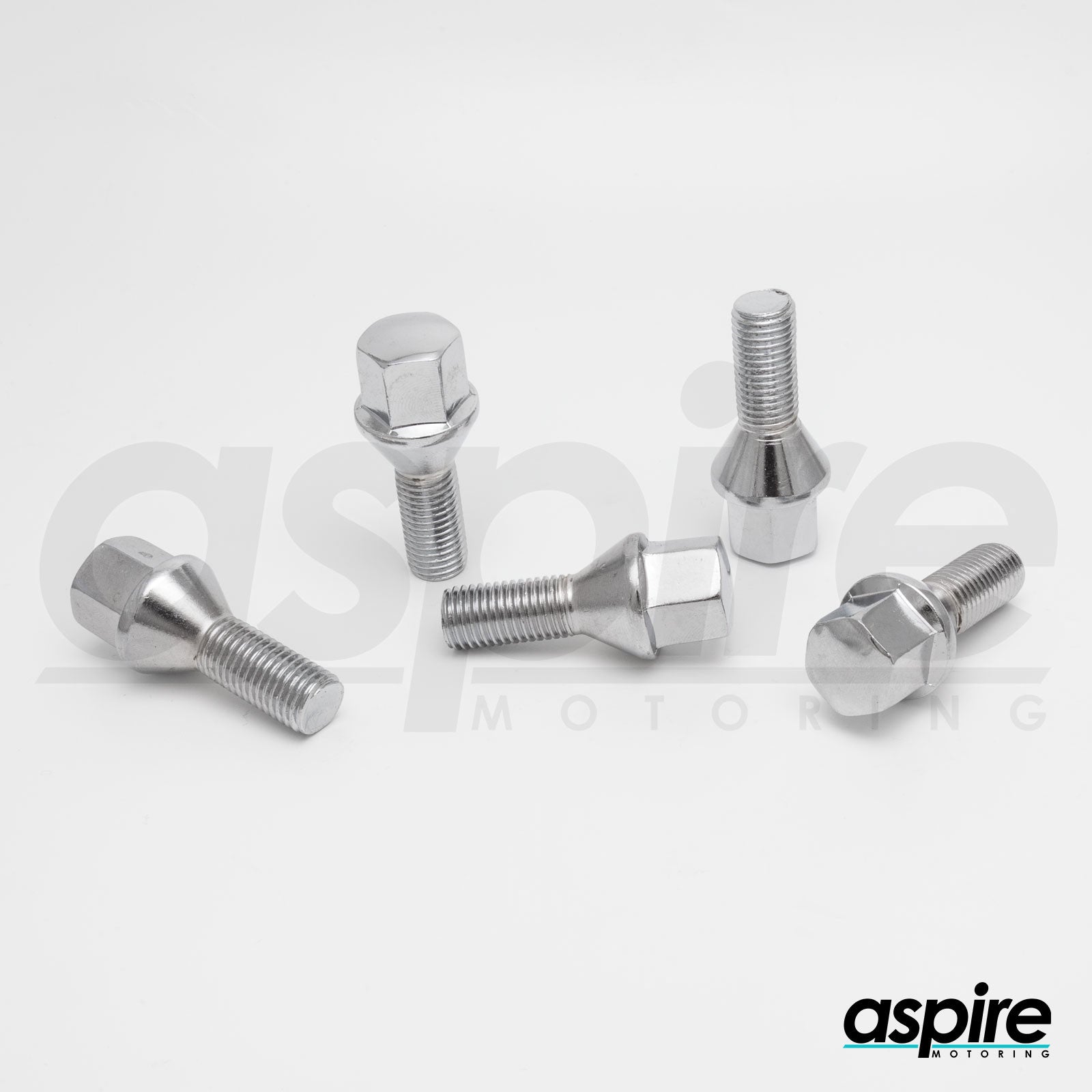 Spline Chrome Hexagonal Lug Bolts aspire MOTORING