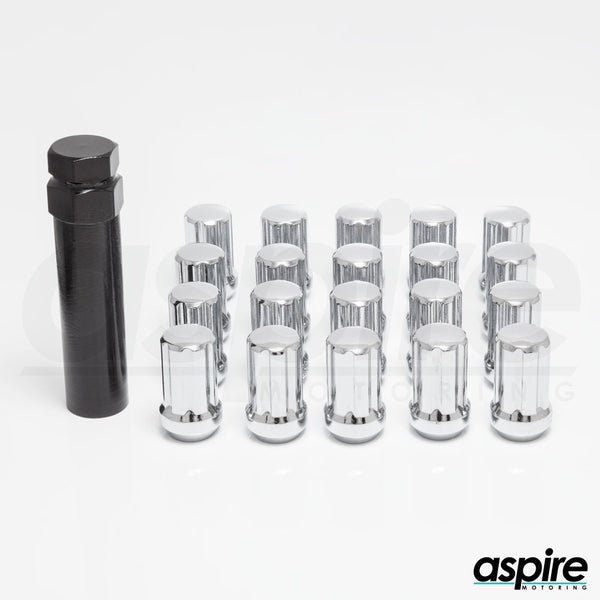 Spline Chrome Lug Nuts - aspire MOTORING